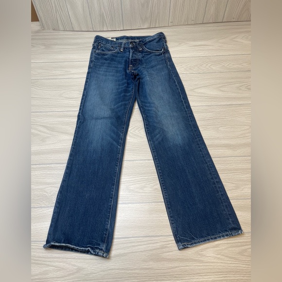 Abercrombie Kilburn Low Rise Boot Button Fly Dark Wash Denim Jeans Boys 14 Slim - Picture 2 of 14